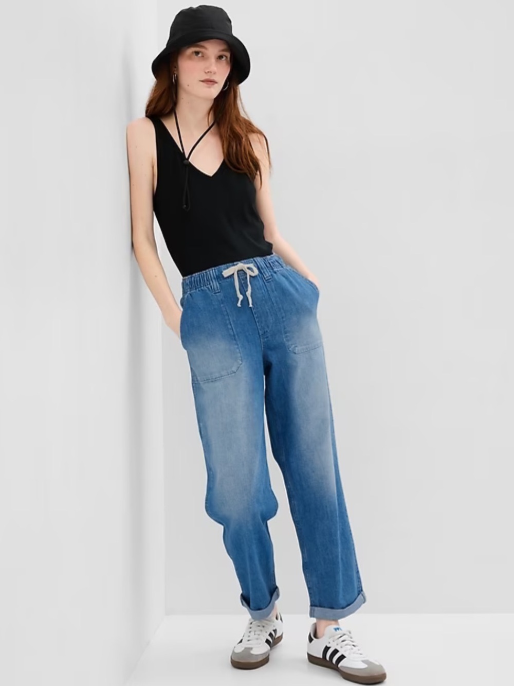 Gap Mid Rise Easy Pull-On Jeans Medium Indigo Size XL